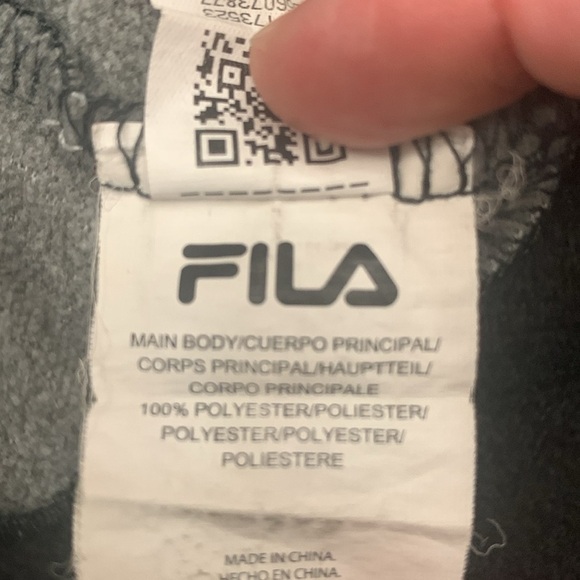Fila Full Zip Black and Gray Sweat Jacket Hoodie Size M - Picture 8 of 8